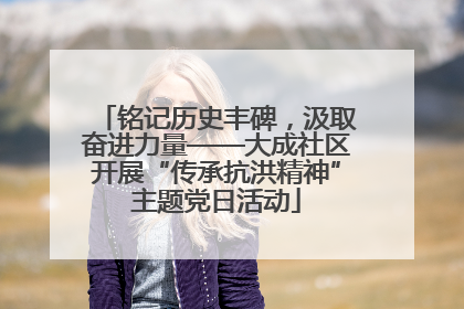 铭记历史丰碑，汲取奋进力量——大成社区开展“传承抗洪精神”主题党日活动