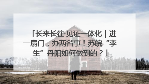 长来长往·见证一体化｜进一扇门，办两省事！苏皖“孪生”丹阳如何做到的？