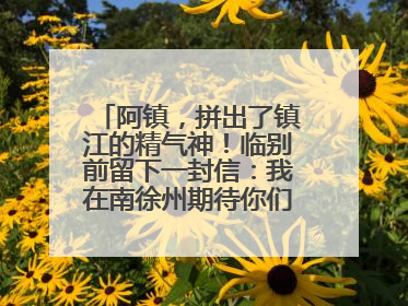 阿镇，拼出了镇江的精气神！临别前留下一封信：我在南徐州期待你们的到来