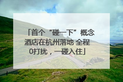 首个“碰一下”概念酒店在杭州落地 全程0打扰，一碰入住