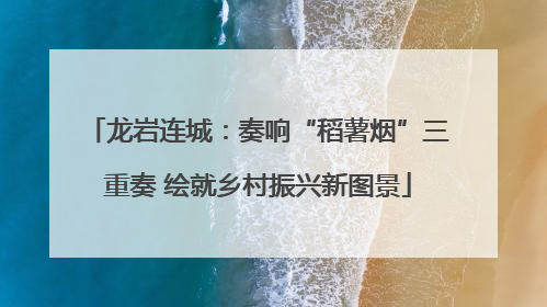 龙岩连城：奏响“稻薯烟”三重奏 绘就乡村振兴新图景