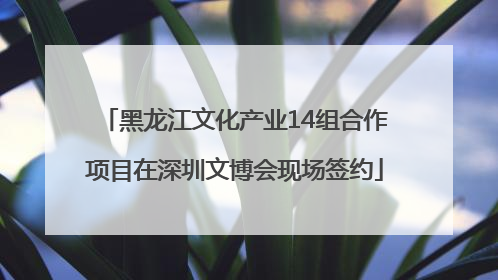 黑龙江文化产业14组合作项目在深圳文博会现场签约