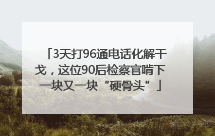 3天打96通电话化解干戈，这位90后检察官啃下一块又一块“硬骨头”
