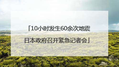 10小时发生60余次地震 日本政府召开紧急记者会