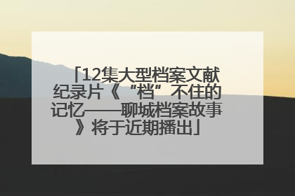 12集大型档案文献纪录片《“档”不住的记忆——聊城档案故事》将于近期播出