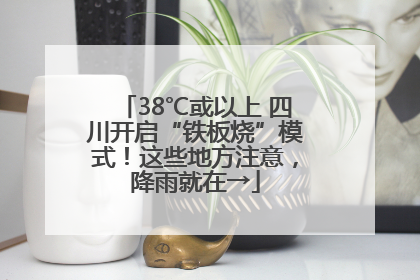 38℃或以上 四川开启“铁板烧”模式！这些地方注意，降雨就在→