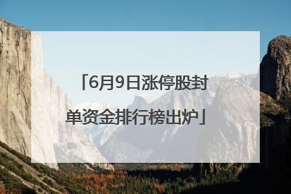6月9日涨停股封单资金排行榜出炉