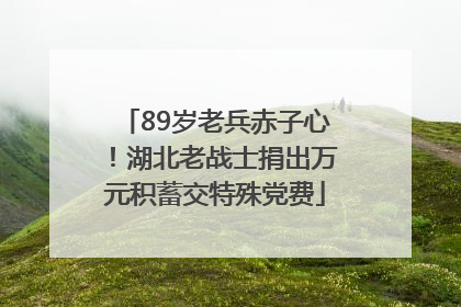 89岁老兵赤子心！湖北老战士捐出万元积蓄交特殊党费