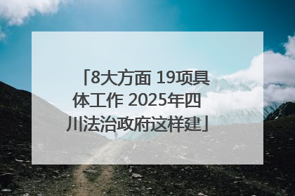 8大方面 19项具体工作 2025年四川法治政府这样建