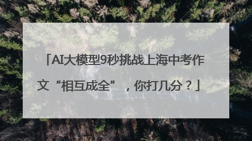AI大模型9秒挑战上海中考作文“相互成全”，你打几分？