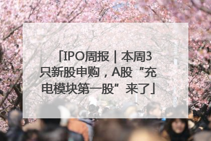 IPO周报｜本周3只新股申购，A股“充电模块第一股”来了